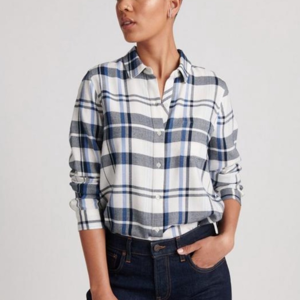 Lucky Brand // NWT soft boyfriend plaid - Picture 2 of 8